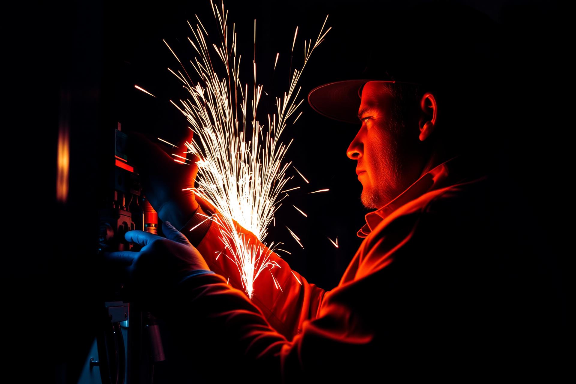 Electrician at work